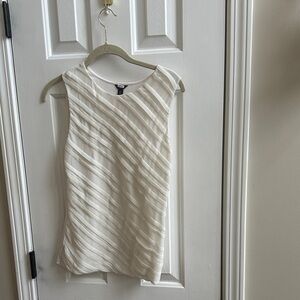 Ann Taylor Cream Sleeveless Blouse